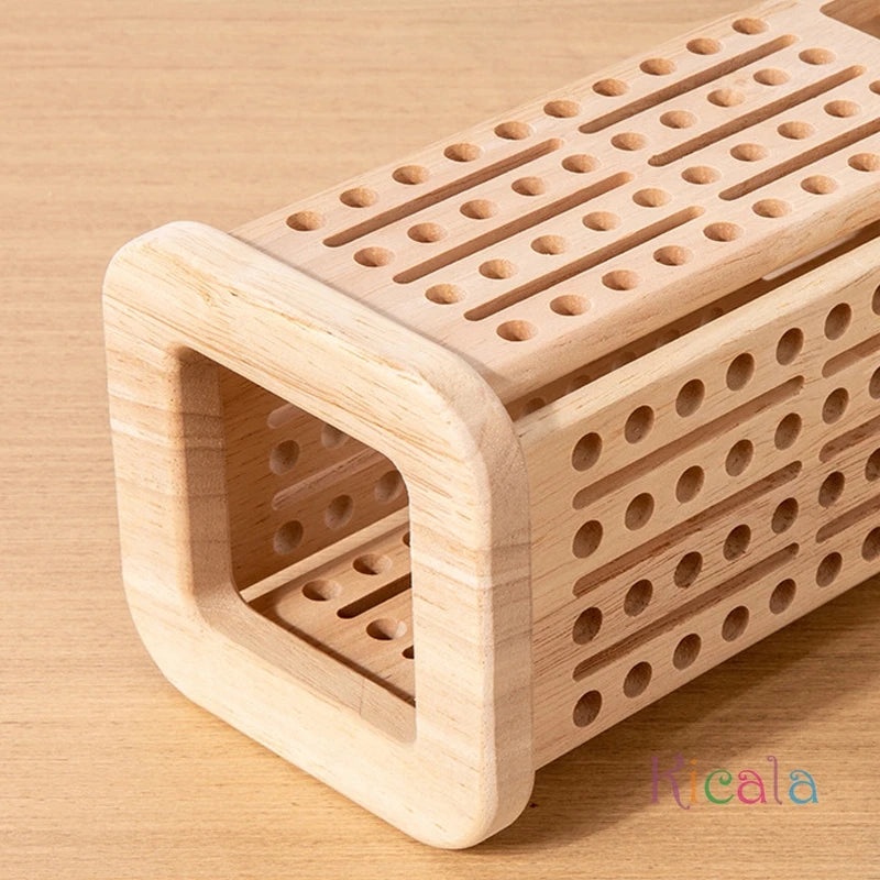 Preschool Math Educational Toy - Wooden Montessori Counting Stacking Game Stick Tower for Children Aged 3-6 Animal & Nature Theme