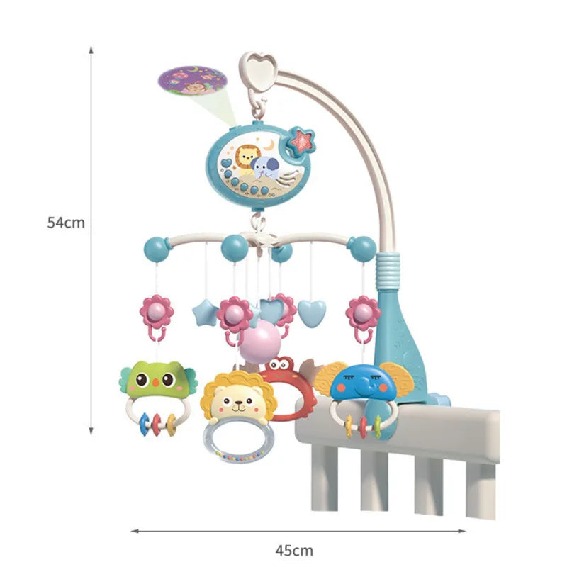 Baby Crib Mobile Rattles Toys Remote Control Star Projection Timing Newborn Bed Bell Toddler Carousel Musical Toy 0-12M Gifts