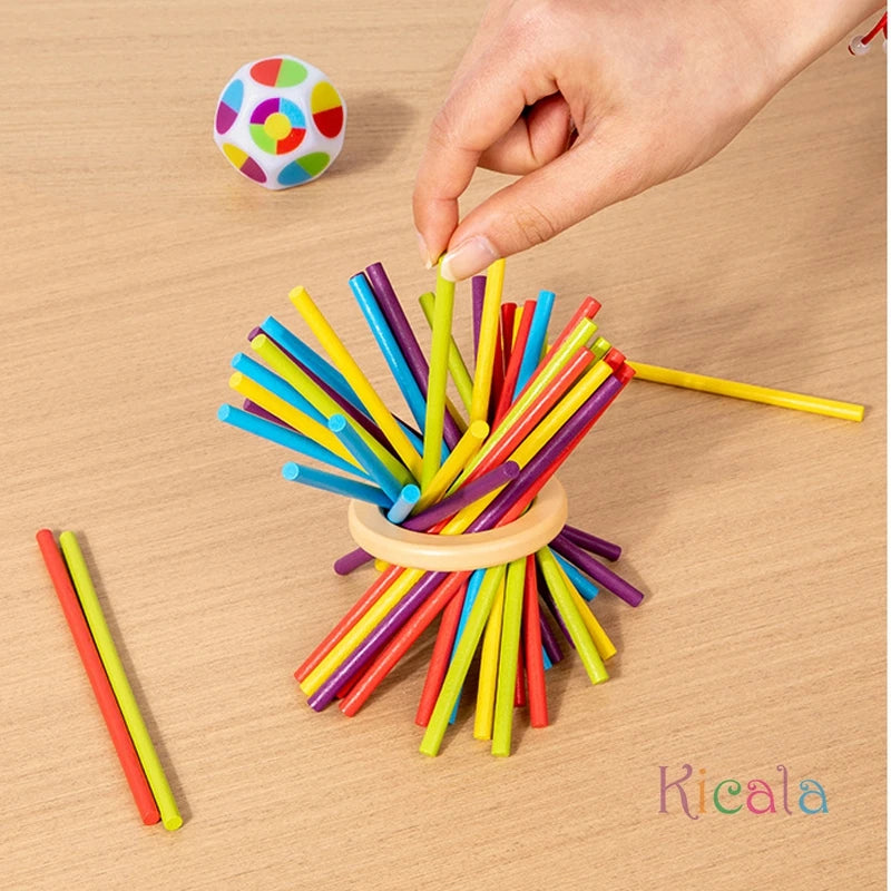 Preschool Math Educational Toy - Wooden Montessori Counting Stacking Game Stick Tower for Children Aged 3-6 Animal & Nature Theme