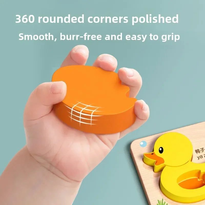 3D Cartoon Wooden Puzzles Animal Traffic Jigsaw Toys for Kids Montessori Early Learning Educational Cognitive Game Children Gift